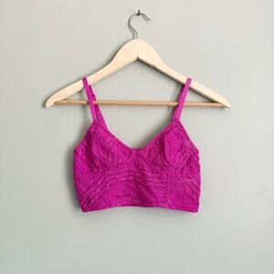 Free People Intimately Lace Bralette top magenta pink purple small